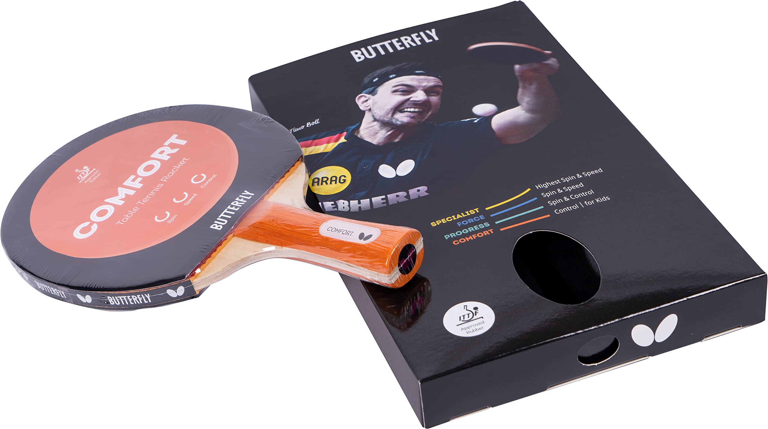 Butterfly Comfort Table Tennis Bat, one_size
