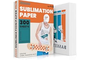 LZERKING Sublimation Paper 8.5 x 11 In 125g 300 Sheets Thermal Ink Inkjet Printers Compatible Heat Transfer Paper for DIY T-shirts Phone Cases Mugs