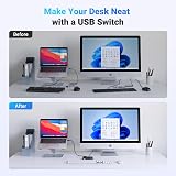UGREEN USB 2.0 Switch 4 Ports for 2 PCs Keyboard Mouse Scanner Printer view 4