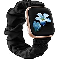 IEOVIEE Scrunchie Bands Compatible for Fitbit Versa 2 / Versa/Versa Lite/Versa SE, Soft Cloth Fabric Wristband Bracelet…