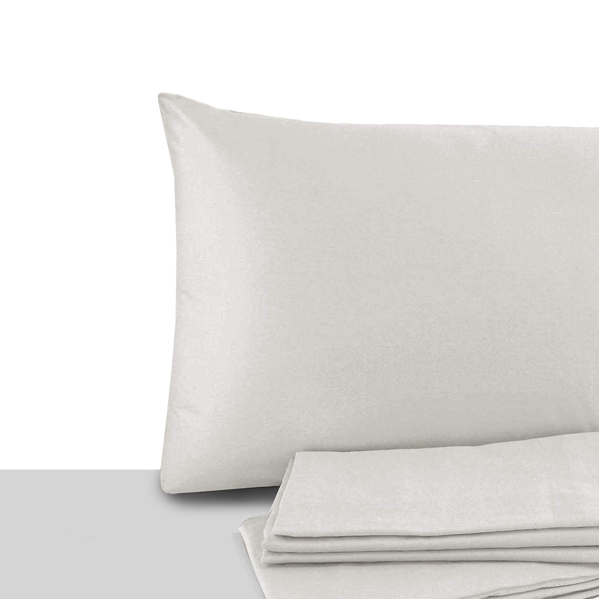 Giovanni Dolcinotti | Set of 2 Pillow Cases Double and Single Bed 50 x 80 cm - 100% Cotton - Made in Italy - Pearl Colour