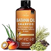 Batana Oil Shampoo for Hair Growth, Aloe Vera Leaf Juice, Saw Palmetto, Caffeine, Hydrolyzed Rice Protein, Pumpkin Seed, Castor & Rosemary Oils, 8-in-1 Natural Formula (10.15 fl oz Citrus Scent)