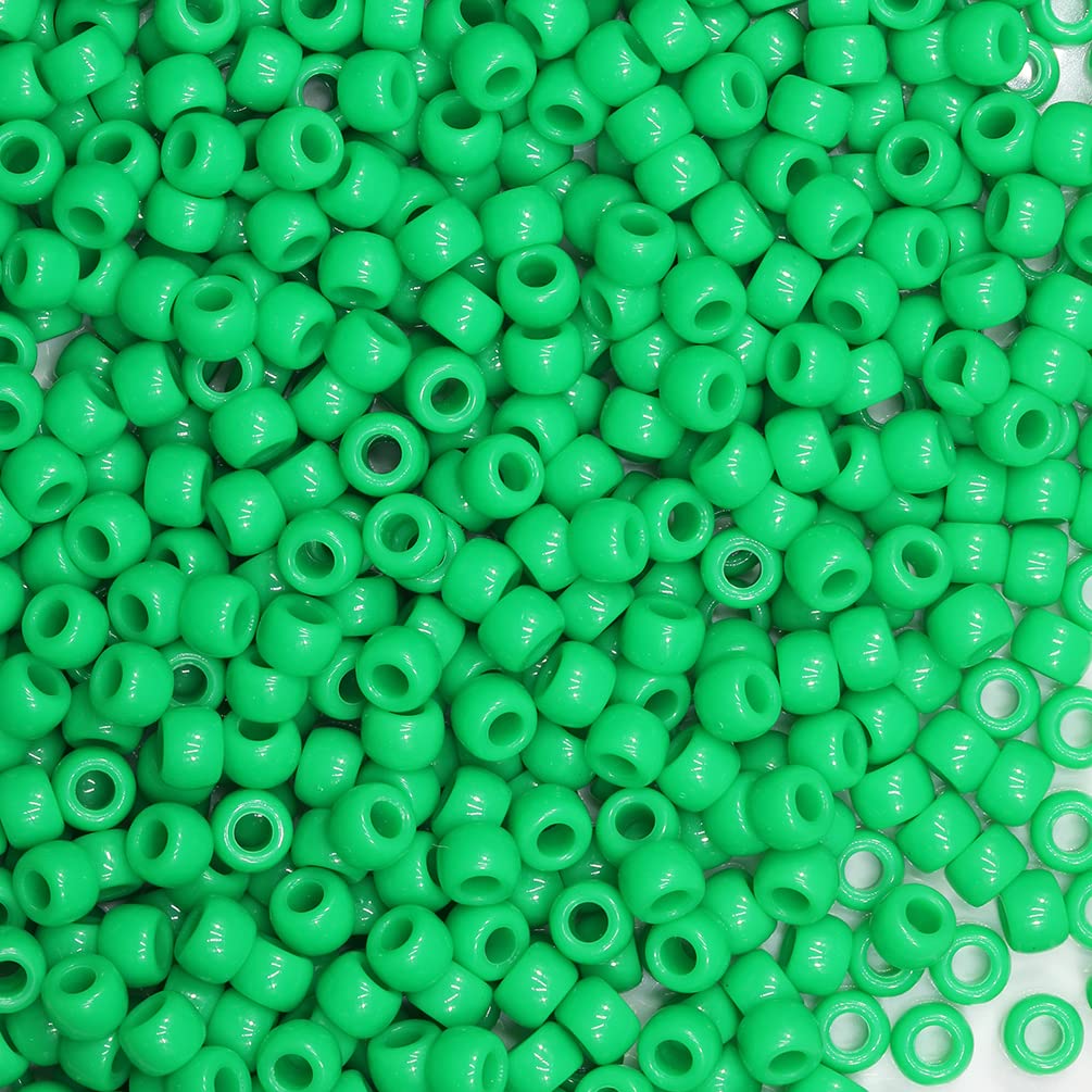 Tibaoffy Crafts Green Beads 6x9mm,Pony Beads Total About 1000pcs — image 1