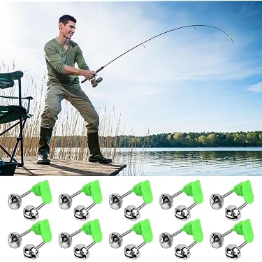 alarm fishing rod holder 2PCS Fish Pole Holder with 4PCS Fishing Rod Bells,Universal Adjustable Gold Fishing Rod Holder Hand and Sea Dual-Purpose Ground Plug Holder Long Rod Holder for Bank Fishing The Fishin Stix Bite Alarm attaches to your Fishin Stix rod holder or fishing rod and is activated when the fish pulls on your line Ice Fishing Rod Fishing Line
