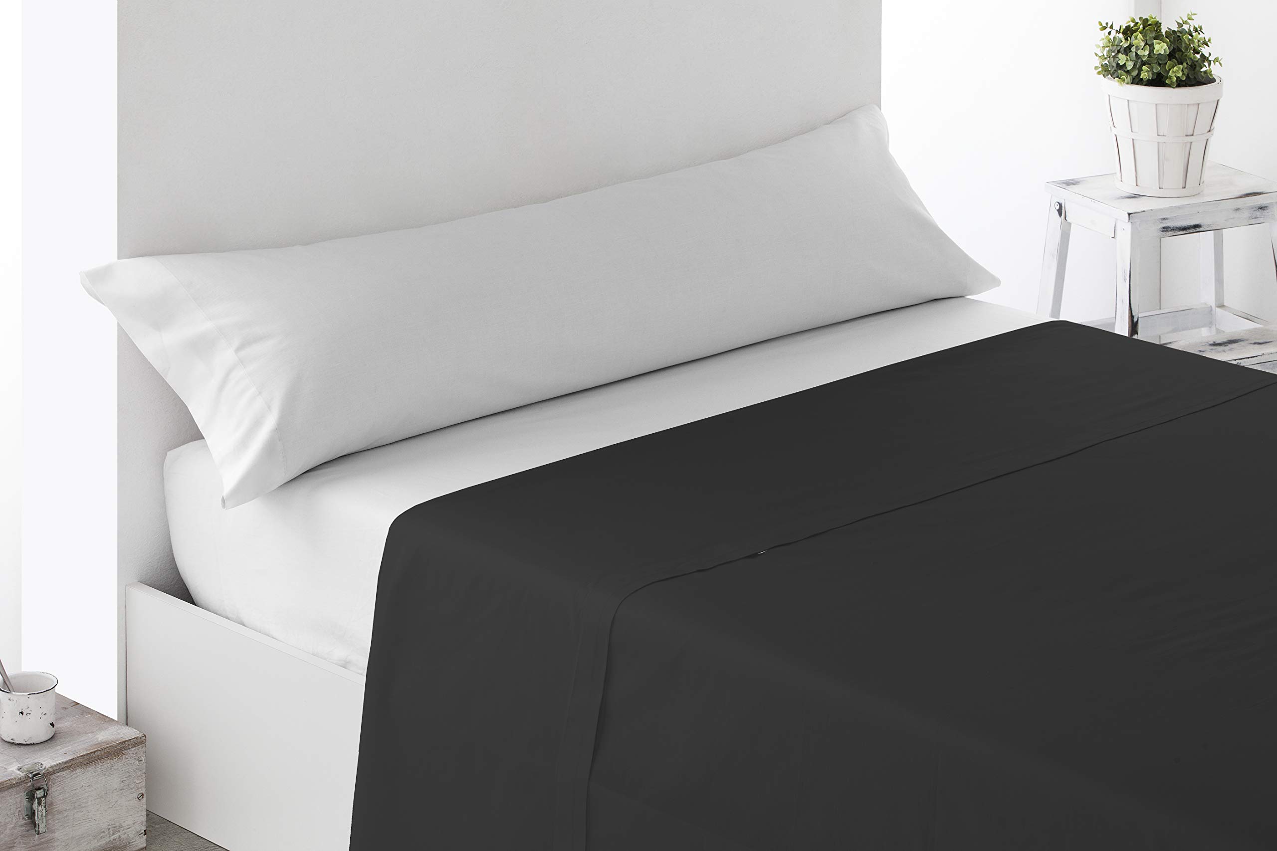 Miracle Home Soft Fitted Sheet 105cm 50% Polyester Black