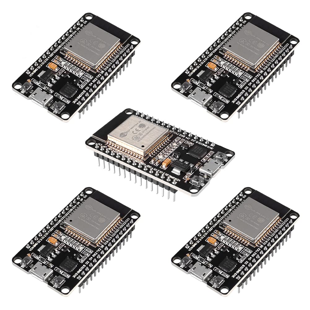 DORHEA 5PCS ESP32 ESP-32S WiFi Development Board NodeMCU-32S Microcontroller Processor Integrated Chip CP-2102 Compatible with Arduino IDE