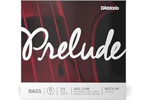 D'Addario Prelude Bass Single D String, 3/4 Scale, Medium Tension
