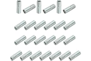 PATIKIL M8 Drop-in Anchors, 25 Pcs Zinc Plated Carbon Steel Solid Knurled Concrete Anchors Internal Forced Expansion Screw Bo
