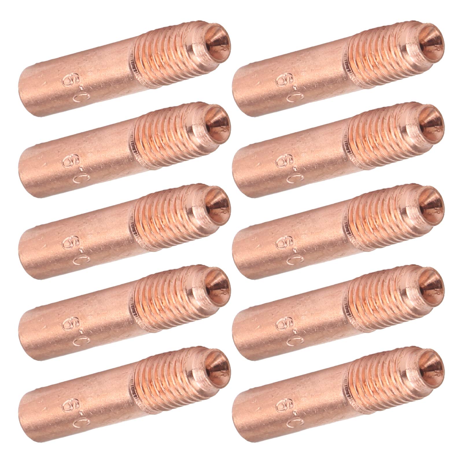 Walfront 10Pcs 0.9mm MIG Welding Nozzles Contact Tips Kit Copper Conductive Replacement for Torch Gun Consumables High Conductivity Thin Metal