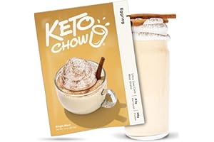 Keto Chow Eggnog | Keto Meal Replacement Shake Powder | Nutritionally Complete | Low Carb | Delicious Easy Meal Substitute | Protein Rich You Choose The Fat | Single Meal