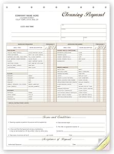 Amazon Com Checksimple Cleaning Service Proposal Quote Forms Preprinted W Checklist Schedule 250 3 Part Forms Office Products