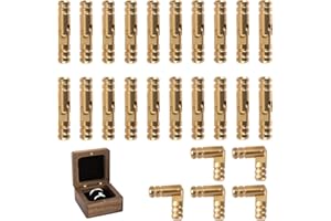 RJLCTH 25 Pcs Brass Hidden Cylinder Hinges,135 Degree Folding, Mini Barrel Hinges for DIY Crafts, Wooden Jewelry Boxes Small Box Cabinet Doors and Wooden Cases, 0.16x0.79 in
