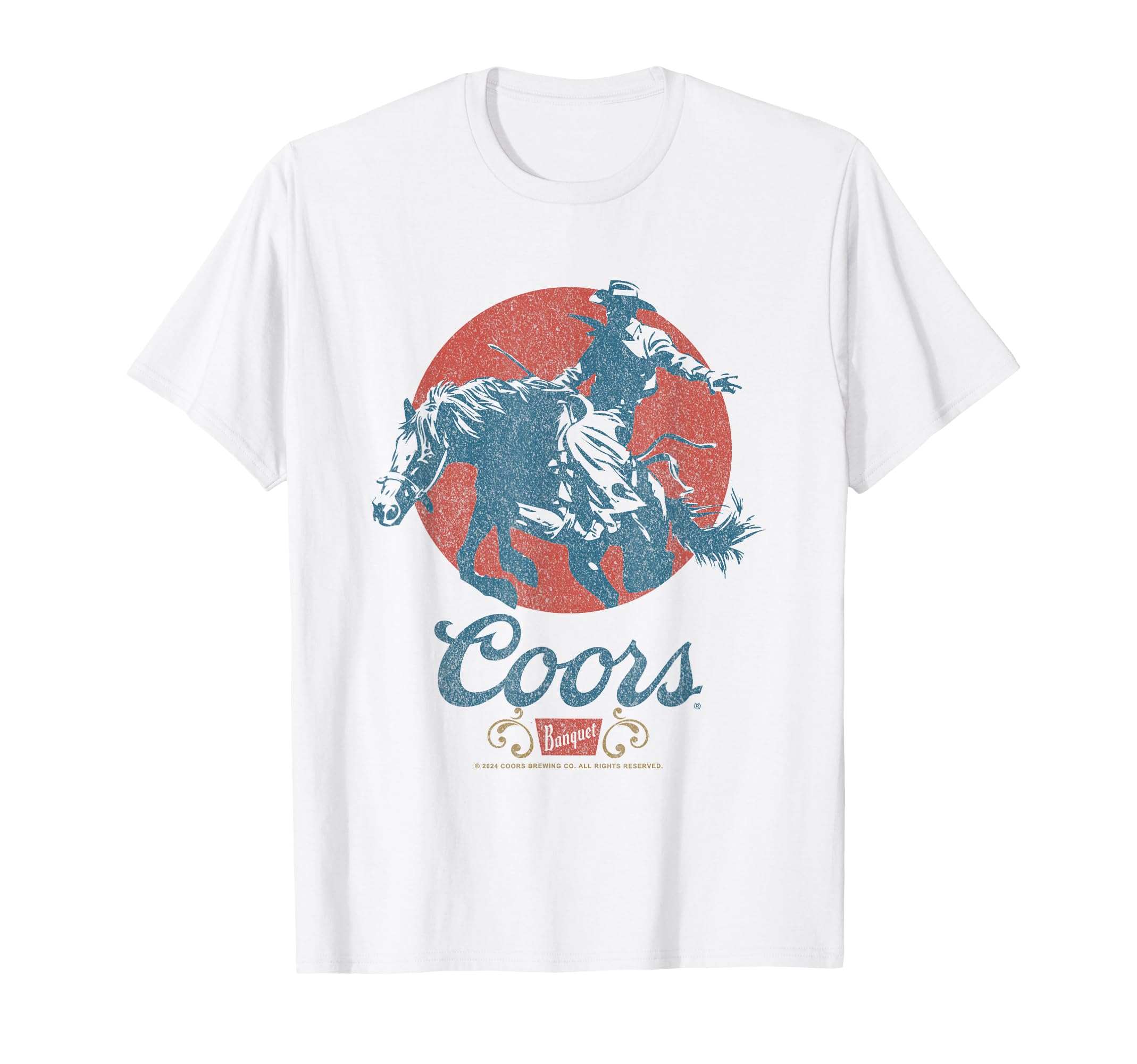 Coors Longhorn Banquet Vintage Rodeo Label T-Shirt