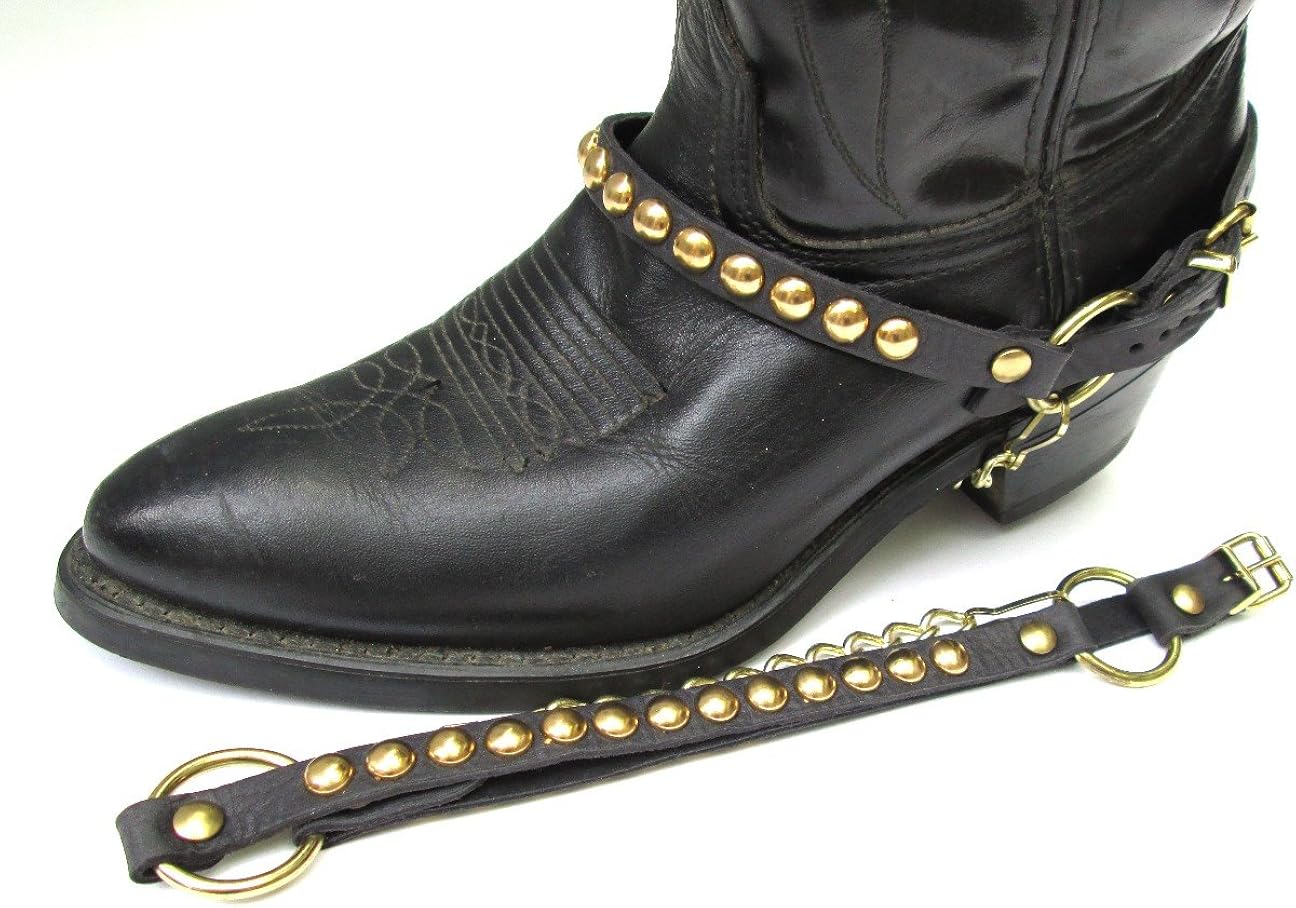 black leather boots with gold hardware