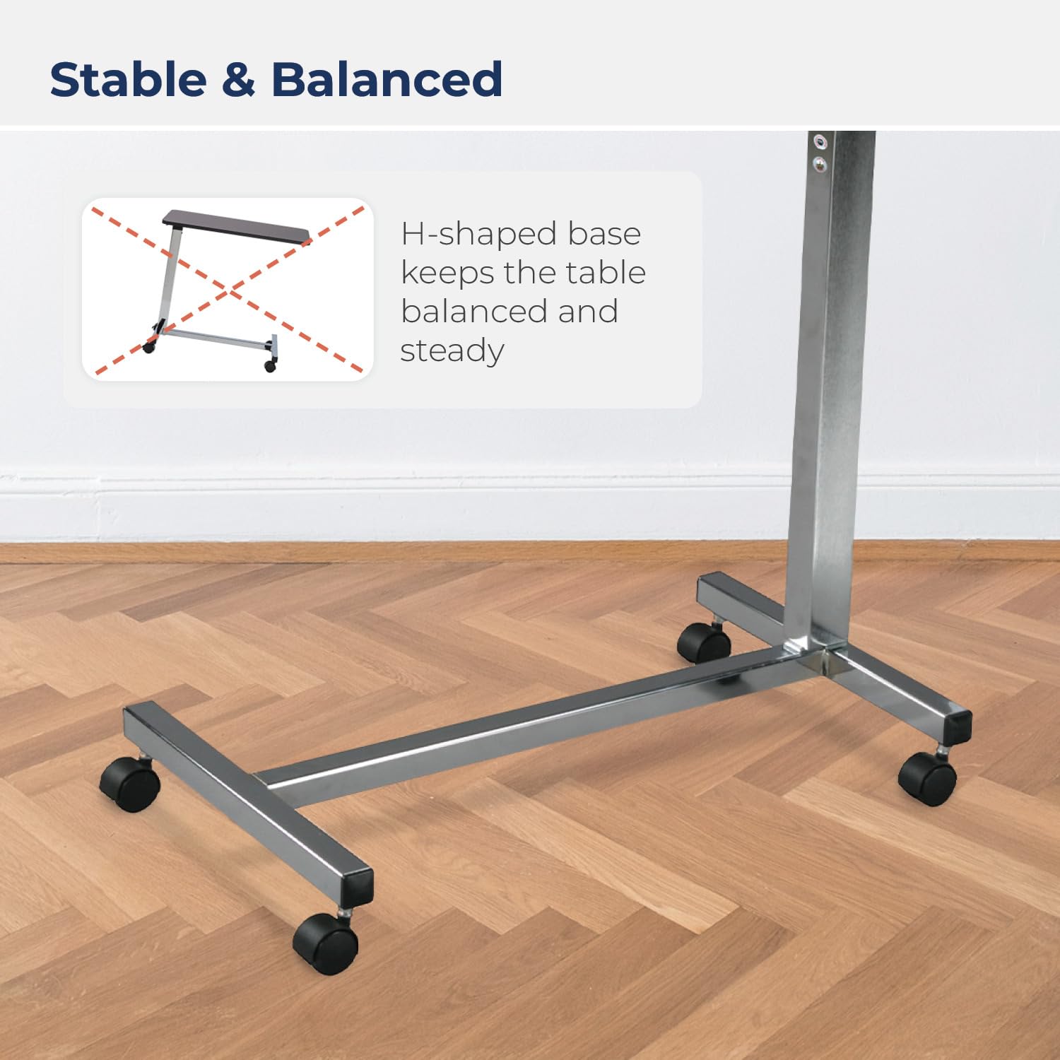 Mua Drive Medical 13003 Non Tilt Top Overbed Table with Wheels, Chrome
