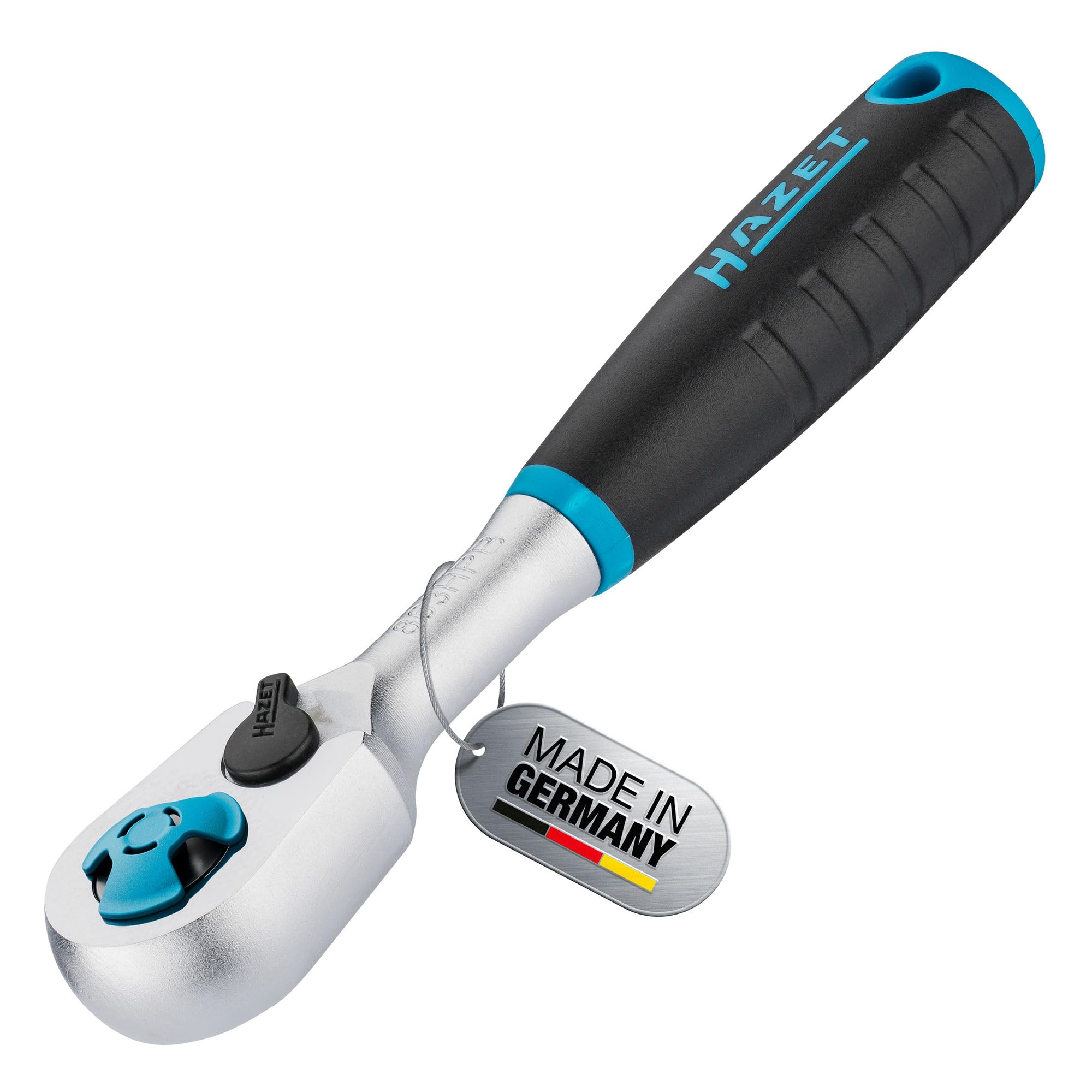 HAZET HiPer cricchetto reversibile a denti fini 863HPB per punte, Uscita:esagono 6,3 mm (1/4 di pollice), angolo di lavoro ridotto 4,estremamente resistente,Per l'utilizzo negli spazi più ristretti