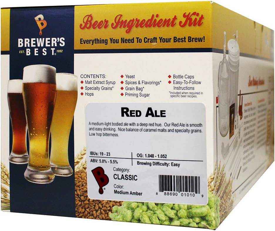 Brewer's Best American Red Ale Kit - Complete 1 Gallon Home Brewing Set