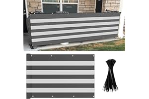 MEANCHEN 3'×16' Balcony Privacy Screen Fence Cover UV Protection Weather Resistant Waterproof for Apartment Outdoor Patio Backyard Porch Railing Deck with 100pcs Zip Ties, Panda