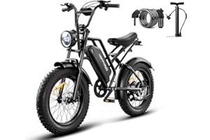 HAPPYRUN Electric Bike,1500W/2000W,48V,18Ah E Bikes for Adults Electric 60+ Mile 32MPH Top Speed Electric Motorcycle All Terrain Fat Tire Electric Dirt Bike G50