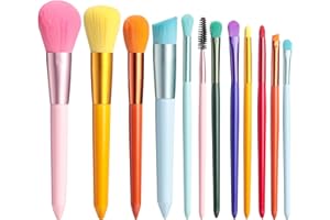 BS-MALL Children Makeup Brushes Colorful 12 Pcs Makeup Brush Set Foudation Concealer Blush Eyeshadow Brush