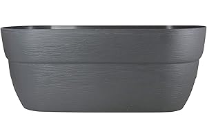 Emsco Group Bloomers Railing Planter with Drainage Holes- 24” W - Slate, Plastic