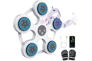 BVK Music Boxing Machine, Smart Bluetooth Boxing Trainer with Boxing Gloves, Boxing Wall Mount Machine for Adults, Shockproof Silent, Boxing Target Workout Equipment for Home, Office, Gym