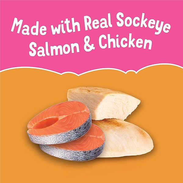 PURINA FRISKIES GRAIN FREE LICKABLE CAT FOOD TOPPERS LIL’ SOUPS WITH SOCKEYE SALMON IN CHICKEN BROTH – (PACK OF 8) 1.2 OZ. CUPS