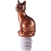 Pyotivol Resin Cat Wine Stopper, Cute Wine Bottle Stopper Decor, Vacuvin Wine Stoppers for Wine Bottles for Wedding,Holiday,Birthday,Party and Gift (Brown)