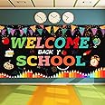 Large 79" X 40" Welcome Back to School Backdrop,Welcome Back to School Decorations,Welcome Back to School Banner for Classroom, Back to School Decorations Welcome Back to School Bulletin Board