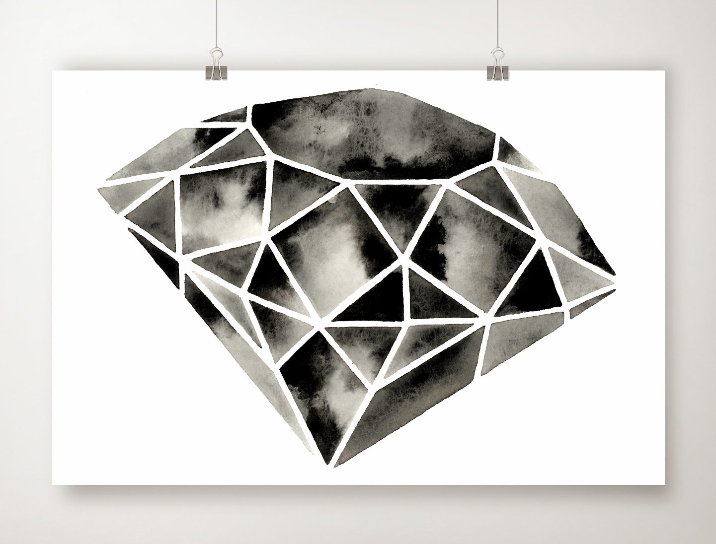 Amazon.com: Geometric Print, Diamond Artwork, Black and White Modern