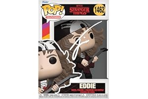 HOFSM.COM HALL OF FAME SPORTS MEMORABILIA Joseph Quinn Eddie Munson Hunter with Guitar #1462 Stranger Things Season 4 Facsimile Signed Reprint Laser Autographed Funko POP! TV Figurine with Protector Case
