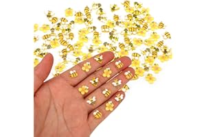 210pcs Mini Bees Figures, 3 Styles Miniature Resin Yellow Bees Tiny Resin Animals for Crafts Dollhouse Fairy Garden Micro Lan