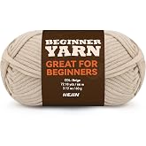 60g Beige Yarn for Crocheting and Knitting;66m (72yds) Cotton Yarn for Beginners with Easy-to-See Stitches;Worsted-Weight Medium #4;Cotton-Nylon Blend Yarn for Beginners Crochet Kit Making