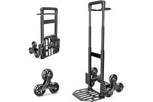 KEDSUM Folding Stair Climbing Dolly, 460lbs Heavy Duty Stair Climbing Cart with Telescoping Handle, 100% Thickened Upgraded Steel Dolly Cart with Wheels for Stairs, Height 49.2 inch, Easy to Fold