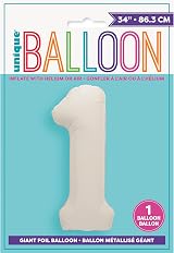 Unique Giant Foil Number 1 Balloon 86 cm Matte Nude view 2