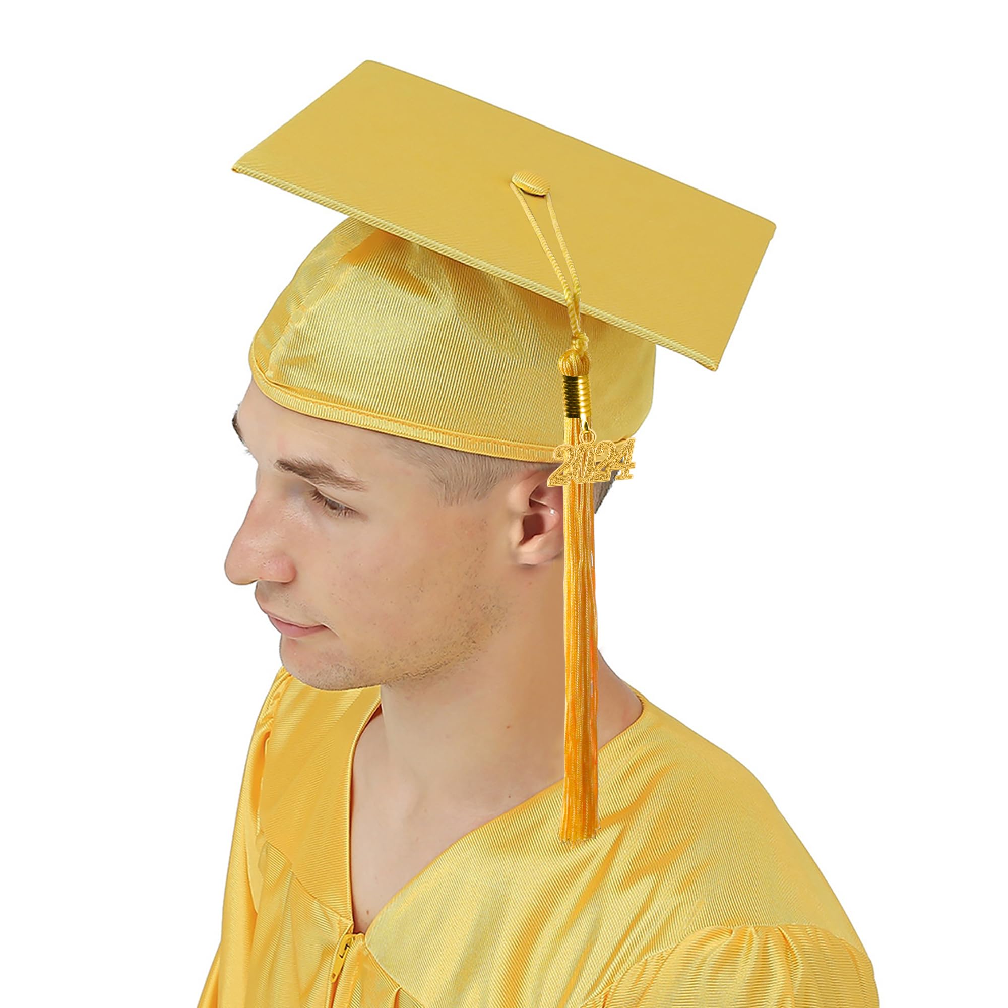 GraduationMall Shiny Graduation Gown Cap Tassel Set 2024 For High