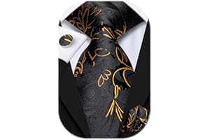 Hi-Tie Men's Tie Sets Silk Paisley Striped Necktie Pocket Square Cuff-links Sets Wedding Business Holiday