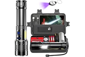 Shadowhawk Flashlights Rechargeable 990000 High Lumens - 30W Tactical LED Flash Light | 7 Modes with COB Light, XHM90.2 Super