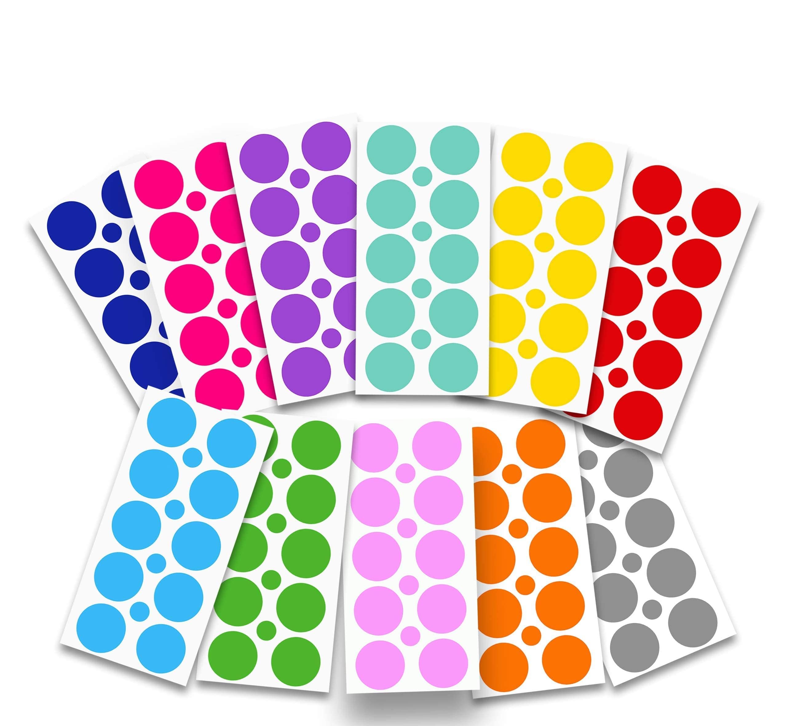 Polka Dots Wall Stickers Rainbow Colours Baby Room Decor Kids Bedroom Spots Decals Nursery Playroom Decoration Della Bella UK