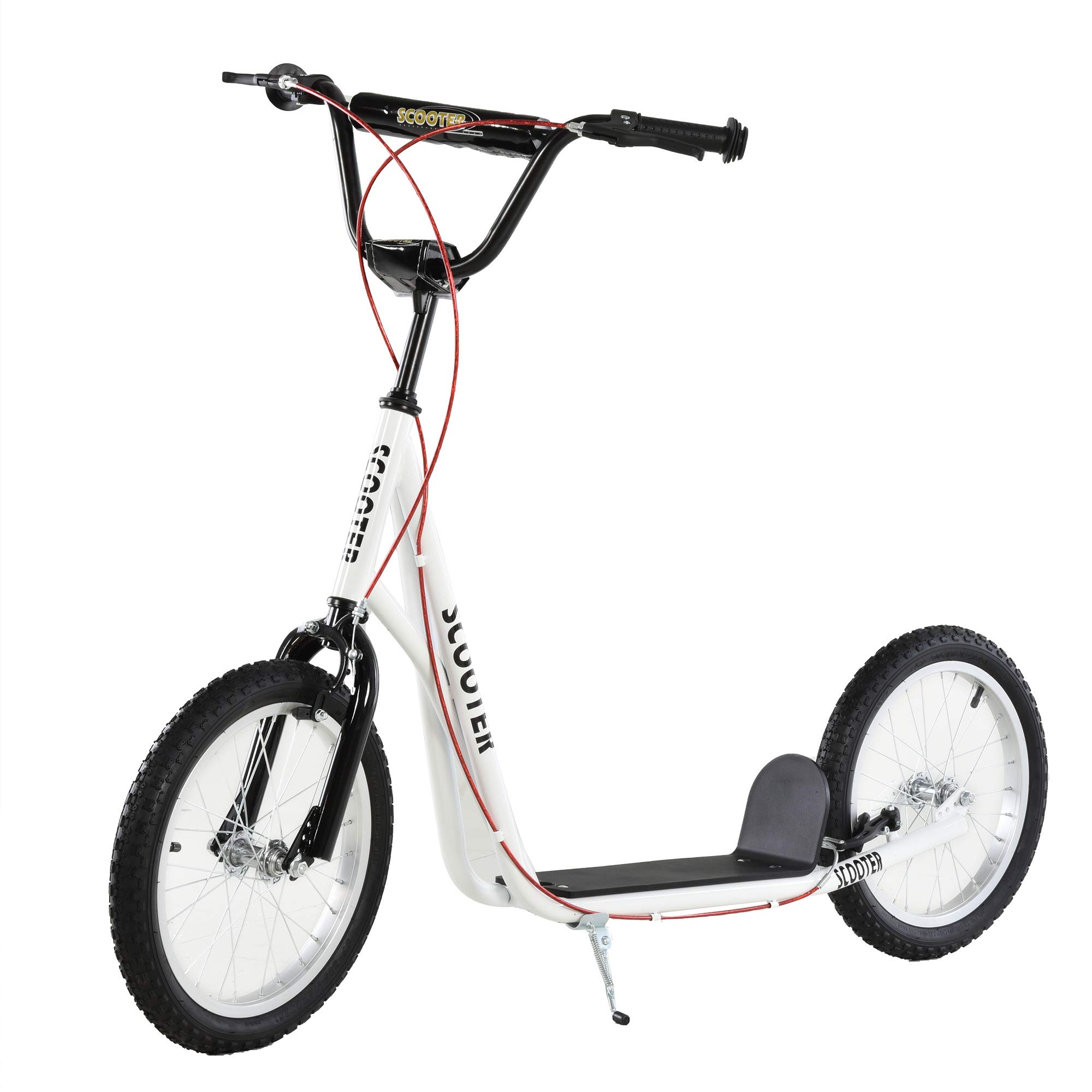 Photo 1 of ** ***REFERENCE PHOTO*****Aosom Youth Scooter Kick Scoote,S., with Adjustable Handlebar, 16" Inflatable Wheels, Dual Brakes, White