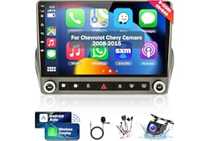 METEESER Car Stereo for Chevrolet Chevy Camaro 2008–2015, 9″ Touchscreen Android Car Radio, Wireless CarPlay & Android Auto, Bluetooth GPS Navigation, DSP EQ, Backup Camera Support Upgrade for Camaro Radio