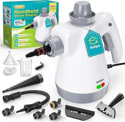 Limpador a vapor portátil de pressão com 12 acessórios e fechadura de segurança, pistola a vapor doméstica multifuncional para limpeza de cozinha, casa de banho, juntas, janelas e gordura