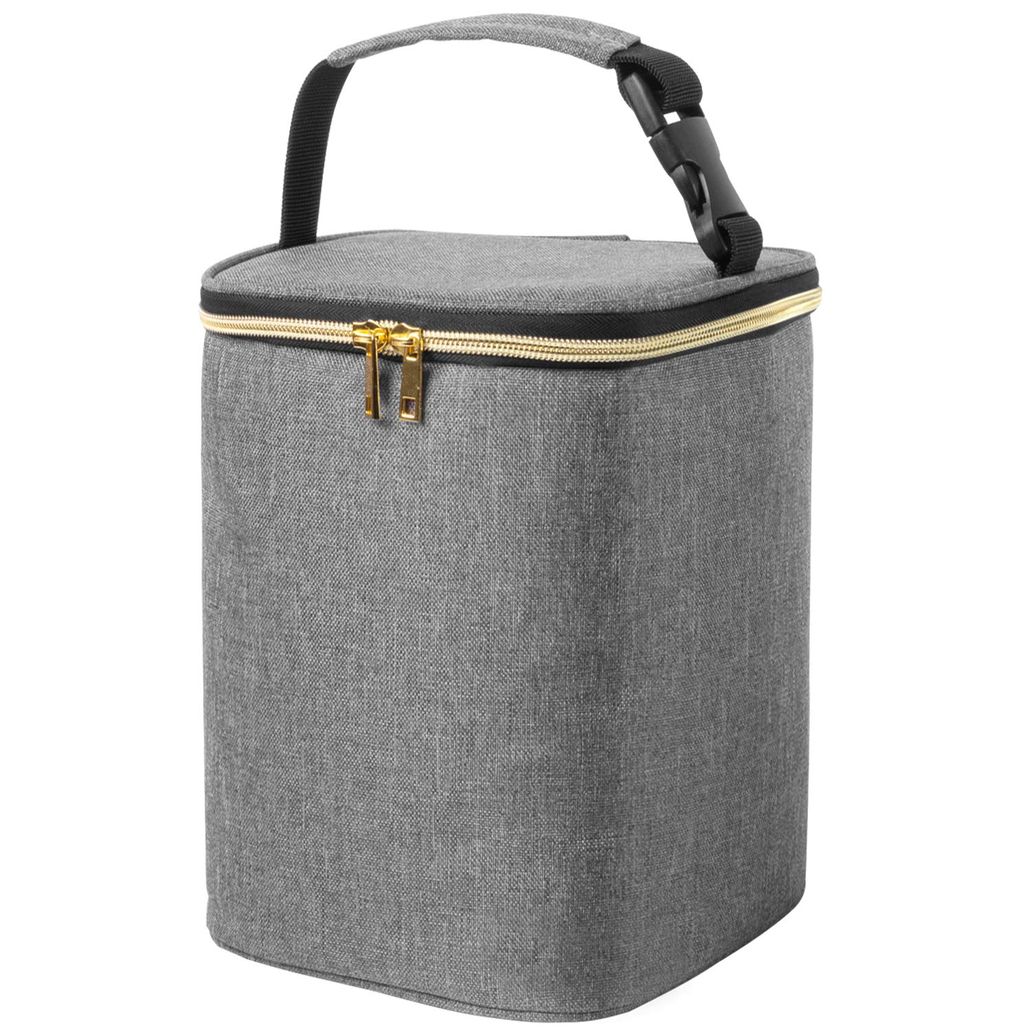 Teamoy Breastmilk Cooler Bag, Baby Bottles Bag for up to 4 Large 9 Ounce Bottles, Perfect for Nursing Mom Back to Work, Gray (Bag ONLY)