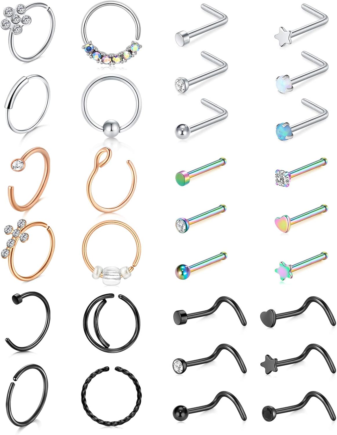 Sfere Per Piercing In Acciaio Chirurgico 16G - Set 12-20 Pezzi, Diametro 8mm, Per Setto, Labbra, Orecchini