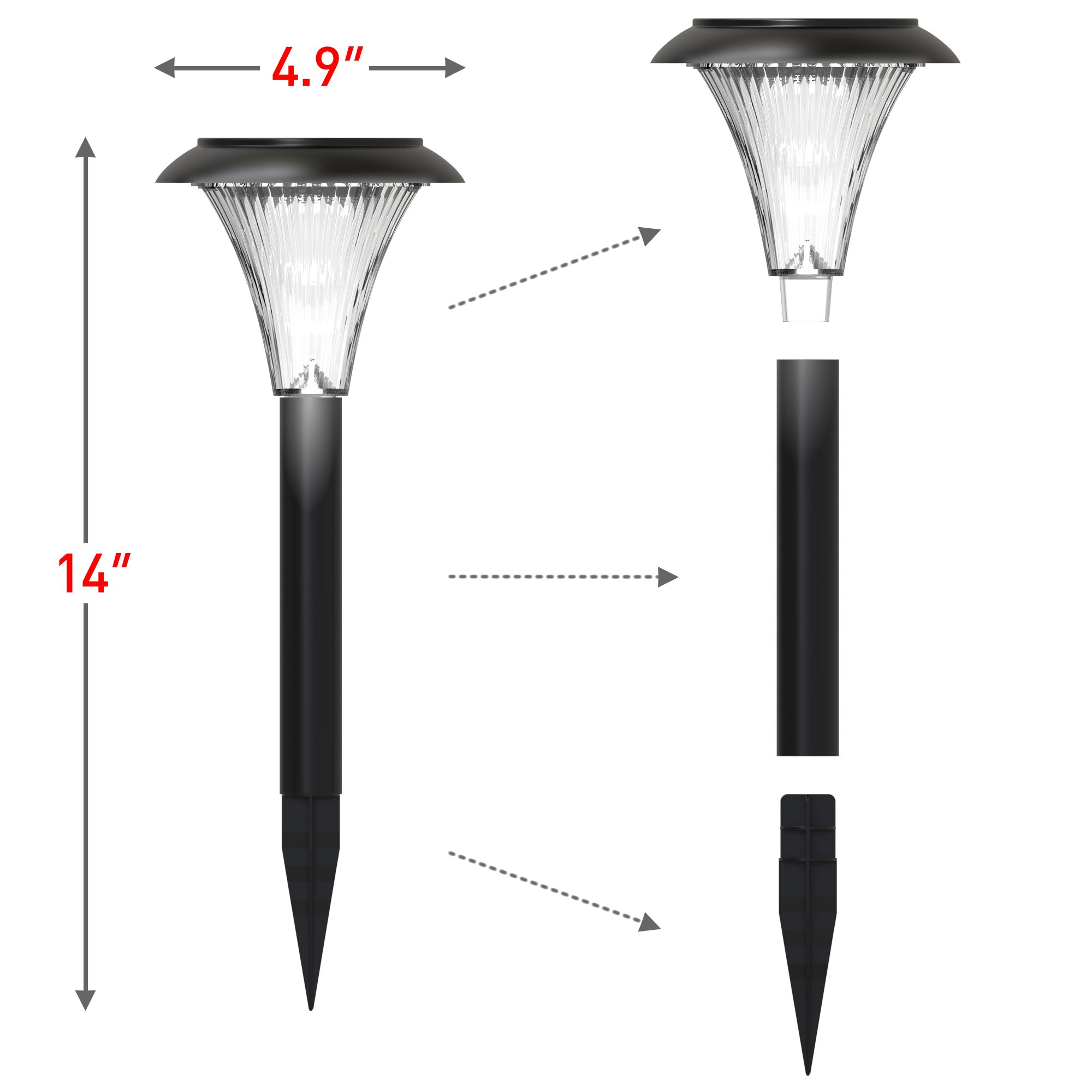 [LONGLASTING] Solar Lights Outdoor Solar Pathway Lights for Garden