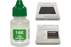 PURITEST 14K Gold Test Solution Tester Acid Bottle + 2x2 Testing Stone! Detect Scrap Nuggets Metal Jewelry Kit