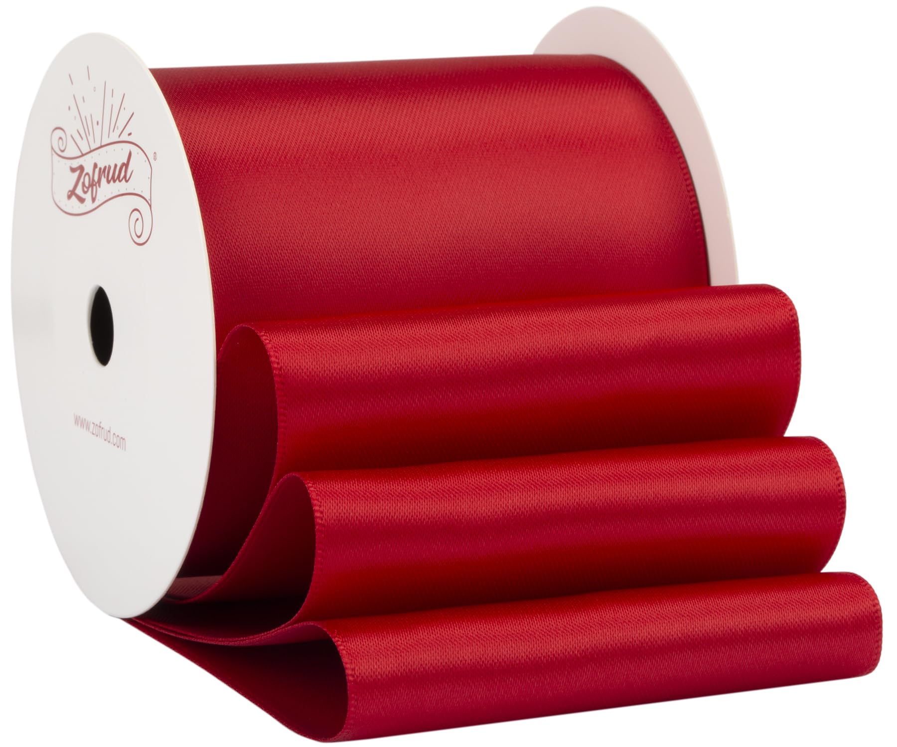 Zofrud Red Satin Ribbon 75mm x 9 Meters - Large Ribbon Ideal for Bows, Gift Wrapping, Flower Bouquet, and Crafts