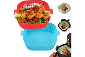LYHOLKEER 2Pcs Silicone Air Fryer Liners 7.6inch for 3 to 6QT Air Fryer,Reusable,Easy To Clean,Non-Stick,Square Airfryer Liners for Ninja COSORI Chefman Gourmia Cuisinart Instant Pot Air Fryer