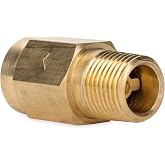 Camco RV Water Heater Backflow Preventer - Features a Heavy-Duty Brass with a Stainless Spring Construction and a 1/2"-14 NPT Male x 1/2"-14 NPT Female (23303)