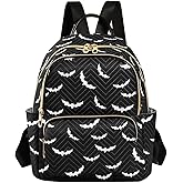 Mini Backpack Purse for Girls Halloween Bat Casual Travel Daypacks Shoulder Bag for Ladies Women